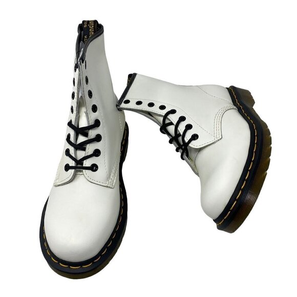 Dr. Martens 1460 SMOOTH LEATHER LACE UP BOOTS White Unisex Sz 6 Mens main image 9